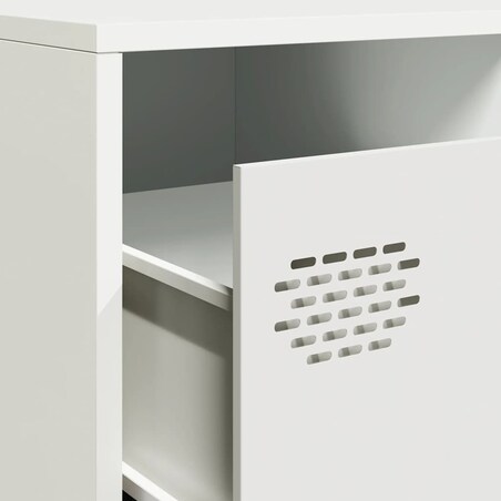 vidaXL Szafka RTV, biała, 202x39x43,5 cm, stal walcowana na zimno