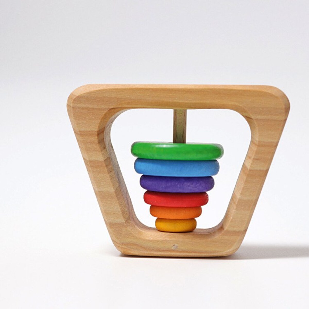 Grzechotka dla niemowlaka Piramida drewniana kolorowa 0+ Grimm's