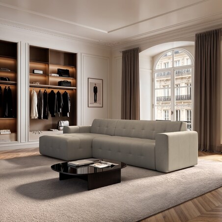 Sofa narożna lewa Tuil XL ciemno beżowa