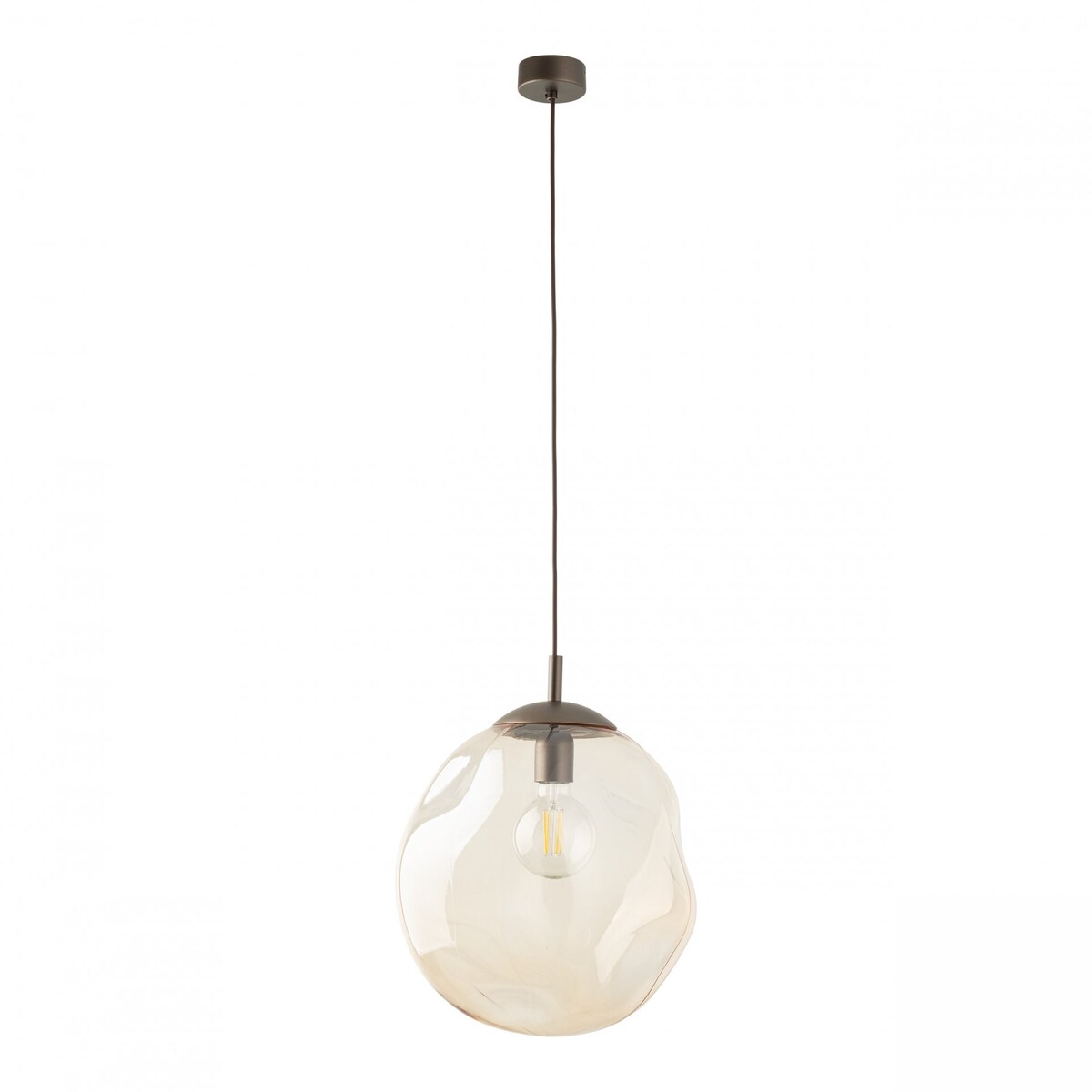 Lampa wisząca TK Lighting LAVA L Brown 11324 E27 regulowana bursztynowy szklany klosz nowoczesna do salonu i jadalni