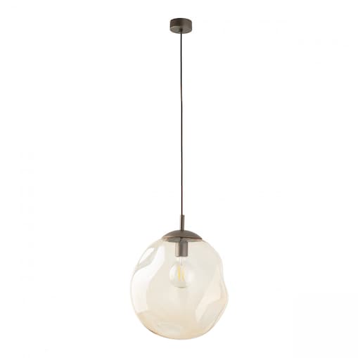 Lampa wisząca TK Lighting LAVA L Brown 11324 E27 regulowana bursztynowy szklany klosz nowoczesna do salonu i jadalni
