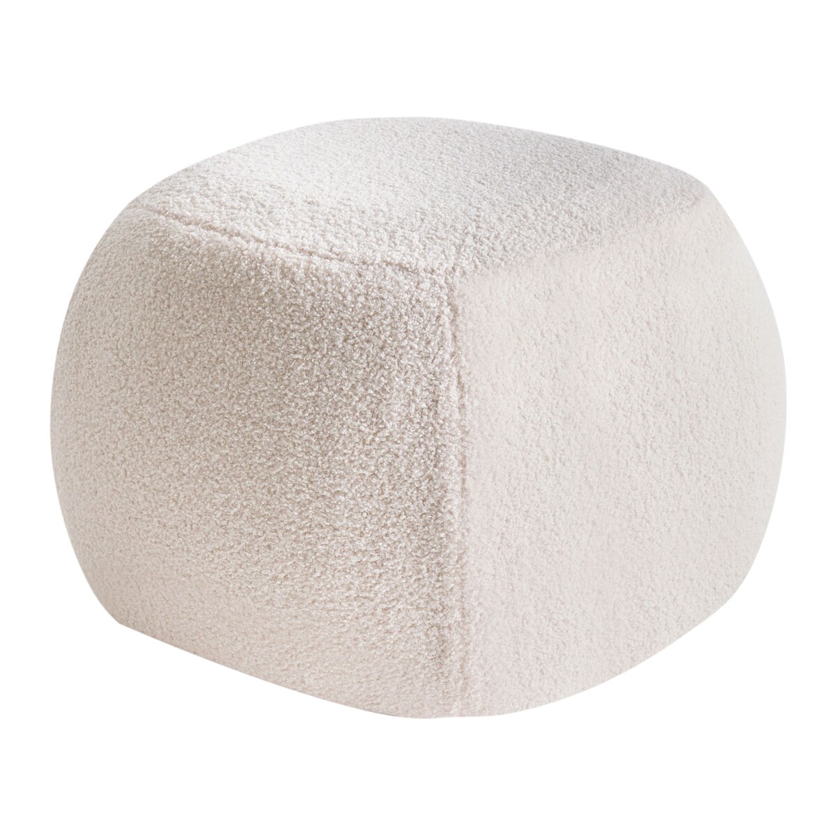 Puf BARRON Boucle Złamana biel 50 x 50 x 33 cm