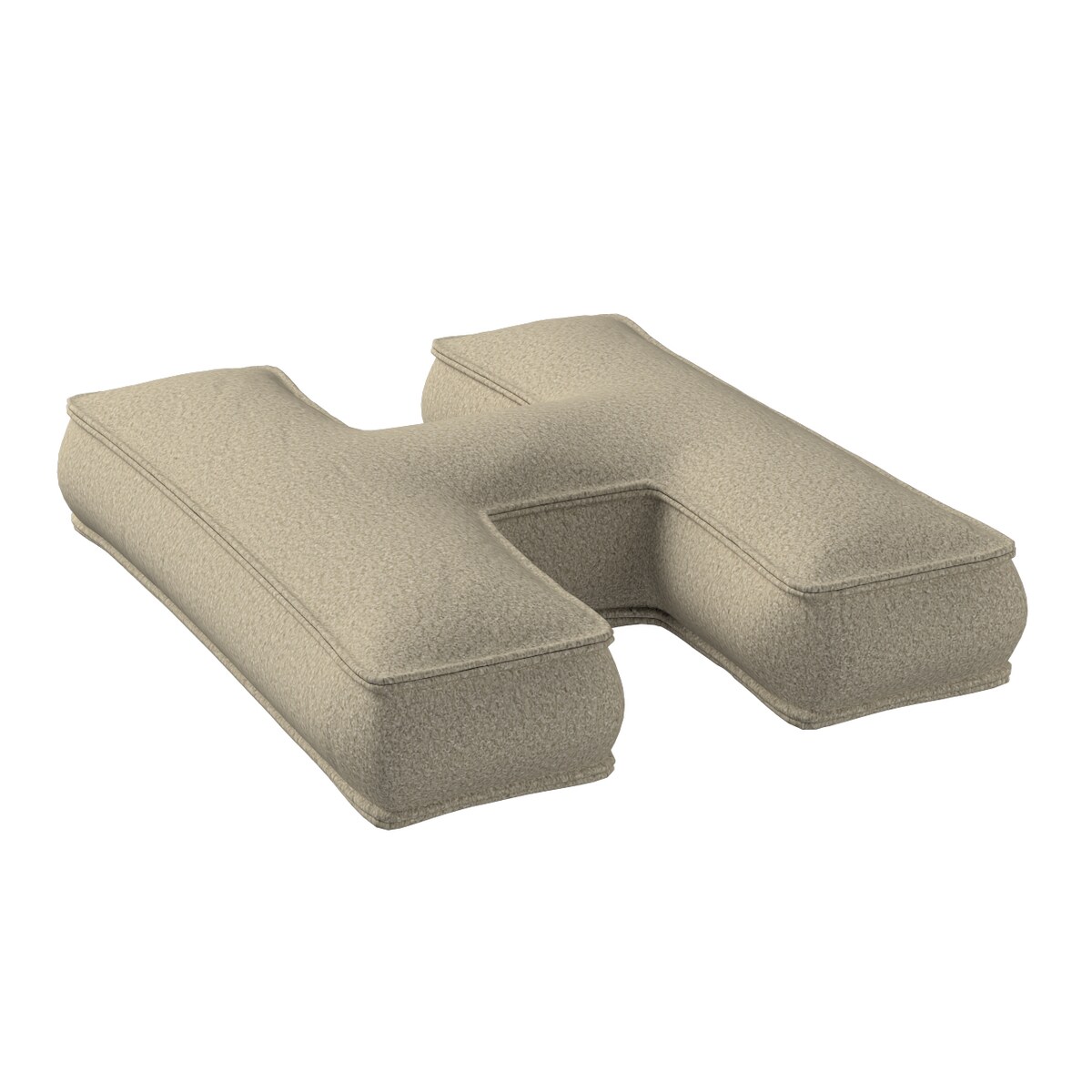 Poduszka literka H, jasny beż, 35x40cm, Boucle