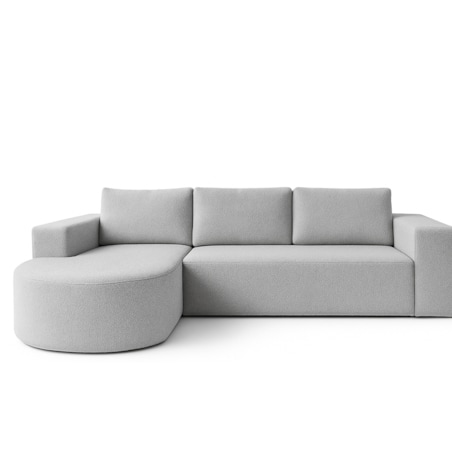Narożnik Vello z funkcją spania do salonu, lewostronny-boucle-CatchMe szary