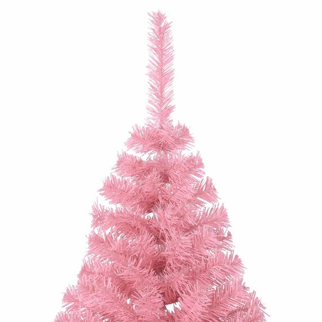 vidaXL Sztuczna choinka połówka ze stojakiem, różowa, 180 cm, PVC