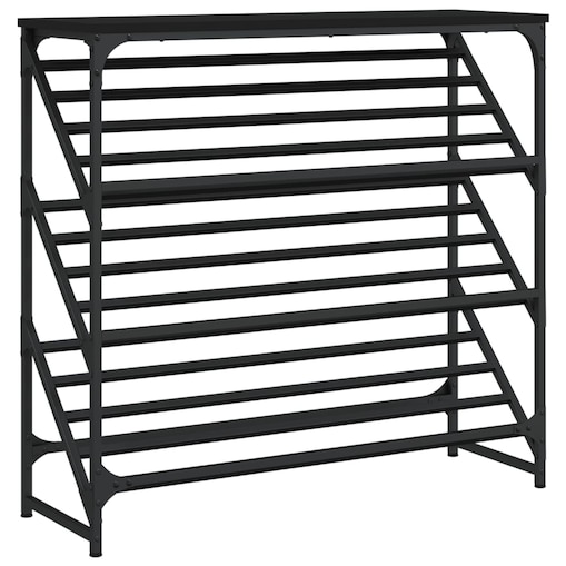 vidaXL Stojak na buty, czarny, 90x30x85 cm, materiał drewnopochodny