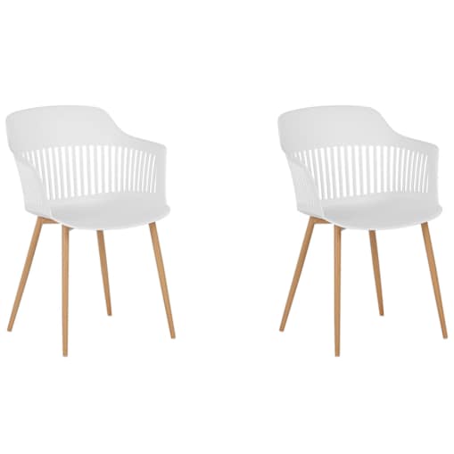 Zestaw 2 krzeseł do jadalni biały BERECA