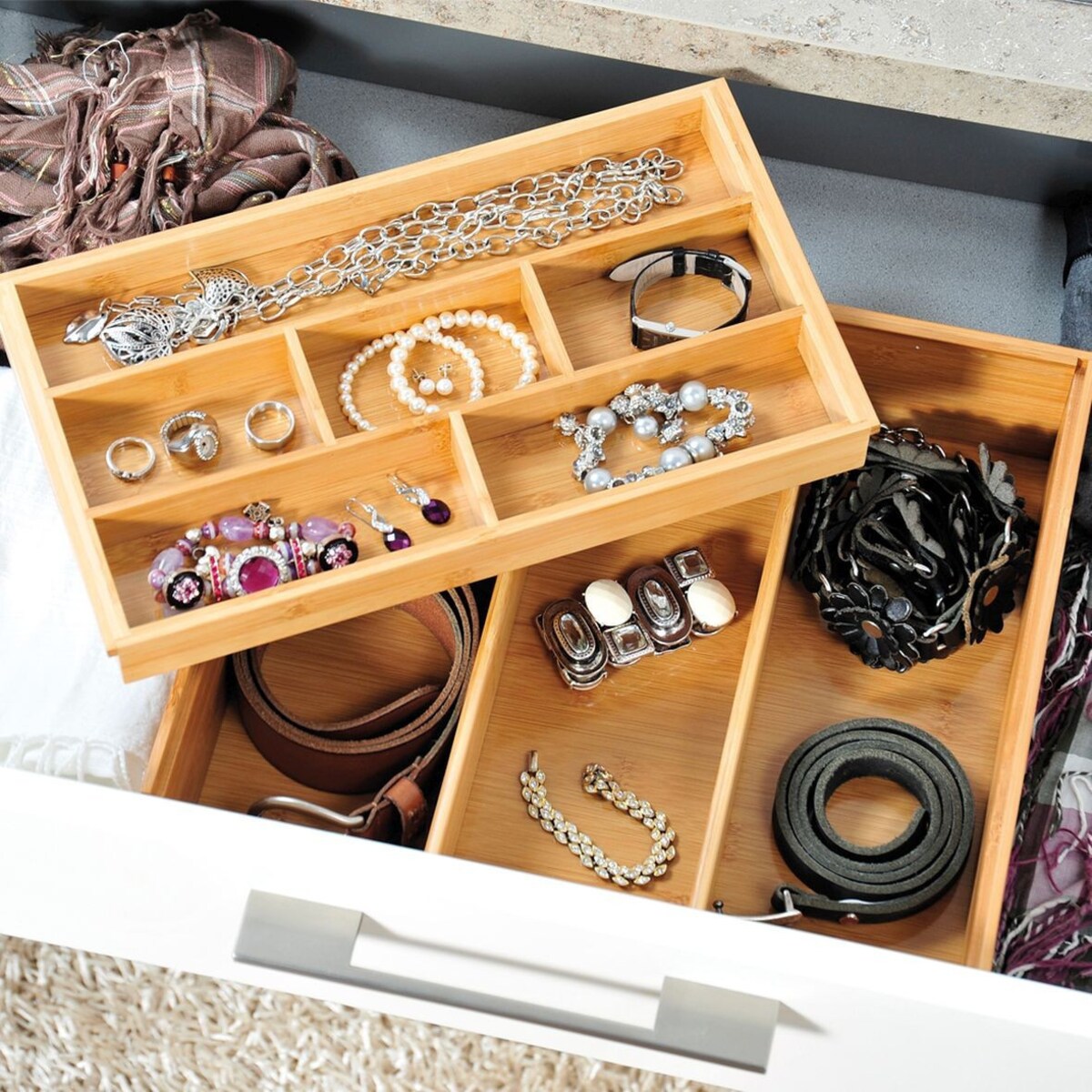 Kesper Skrzynka uniwersalna Bambus FSC 37x31x9,5 cm