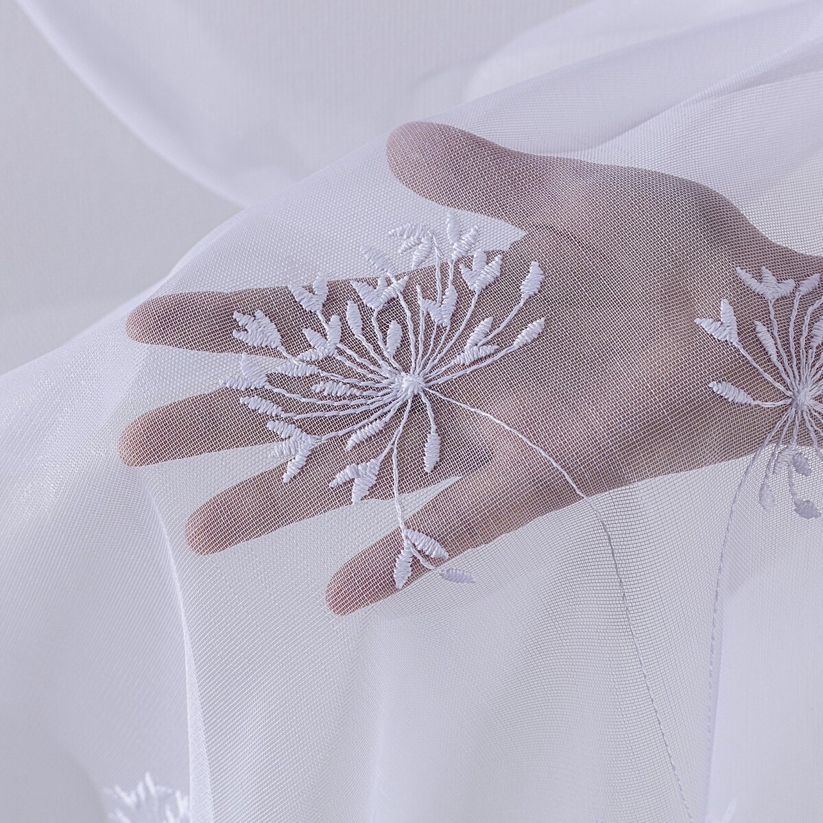 Firana na haczykach flex podwójnych 300x265 biały w dmuchawce