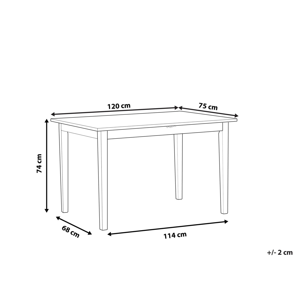 Stół do jadalni HOUSTON Brązowy/ czarny 120 cm 75 cm Drewno