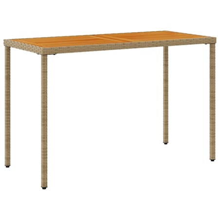 vidaXL Stół ogrodowy z akacjowym blatem, beżowy, 115x54x74 cm
