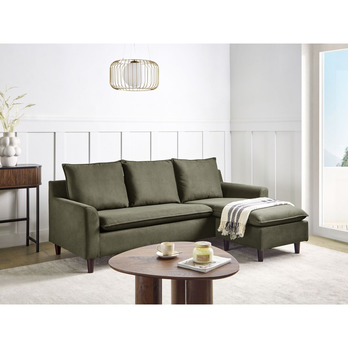 Narożnik lewostronny ciemnozielony ELVENES