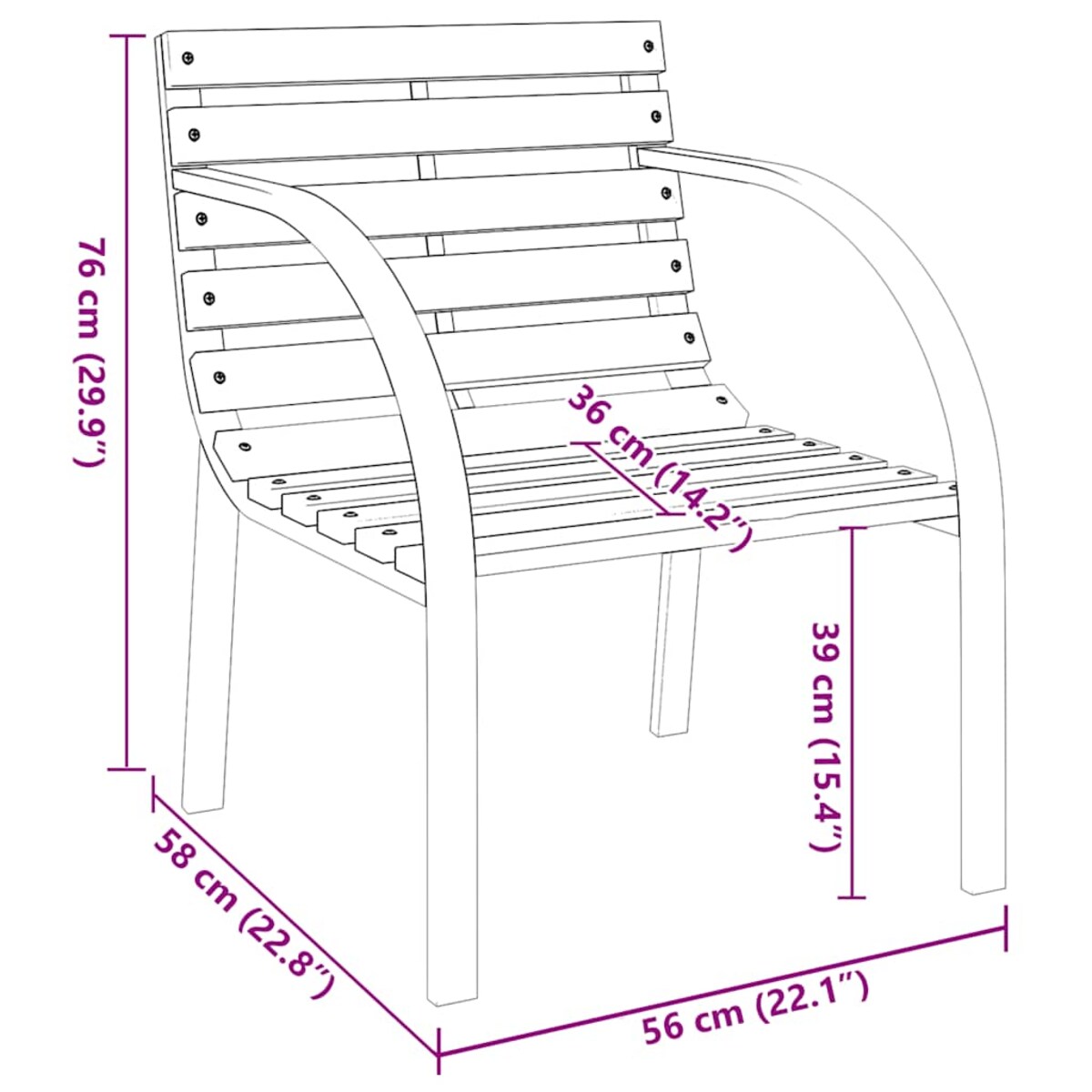 vidaXL Krzesła ogrodowe, 2 szt., szare, drewno