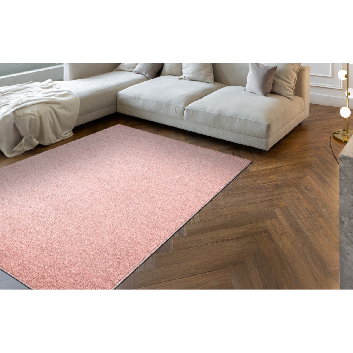 Dywan ETON PLUS pudrowy róż jednolity, 400x400 cm