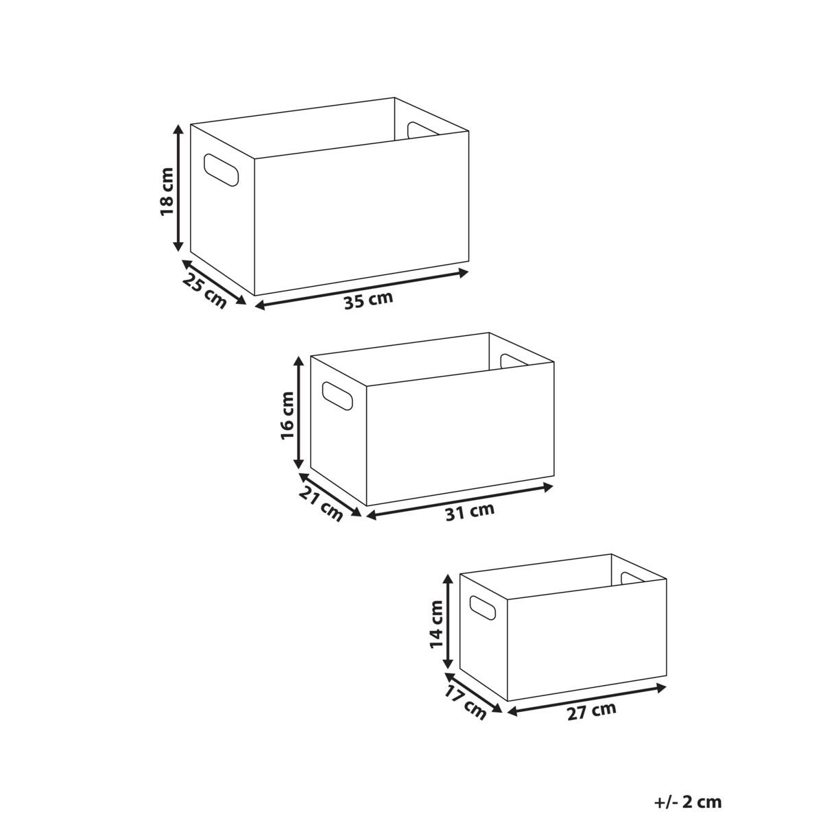 Zestaw 3 koszy z ekoskóry grafitowy LARSA