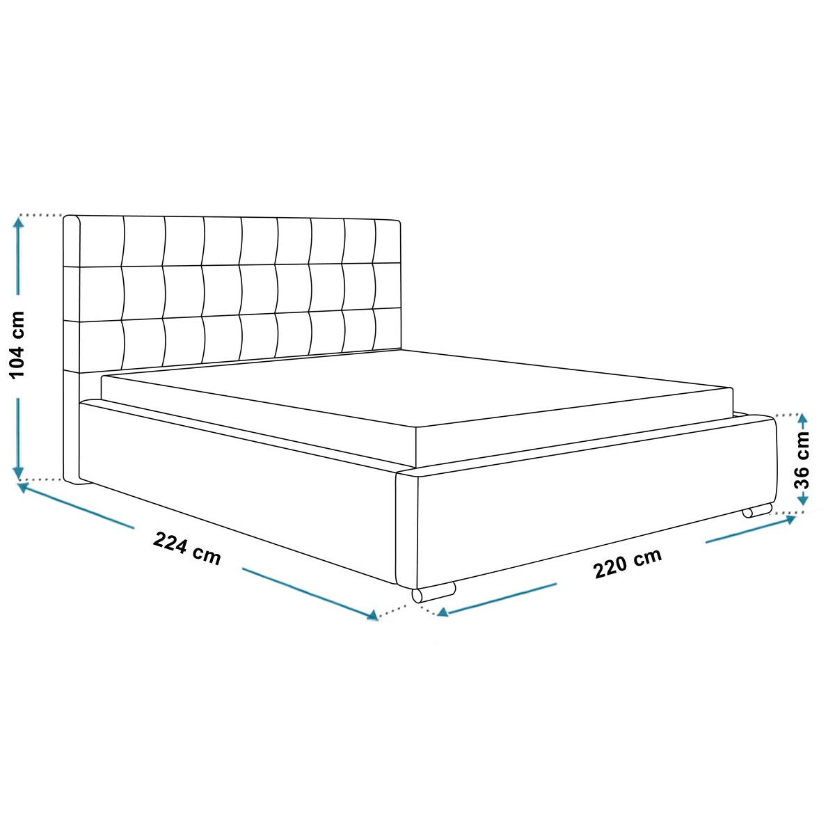 Łóżko do sypialni 200x200 BEN 2- różowe