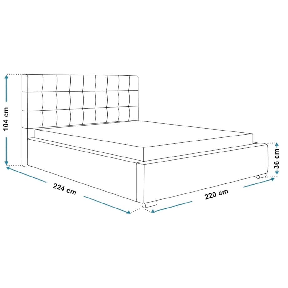 Łóżko do sypialni 200x200 BEN 2- różowe