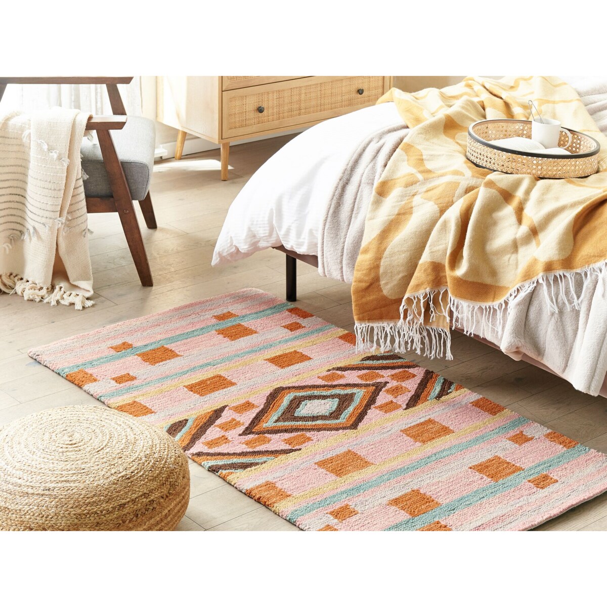 Dywan wełniany 80 x 150 cm wielokolorowy YOMRA