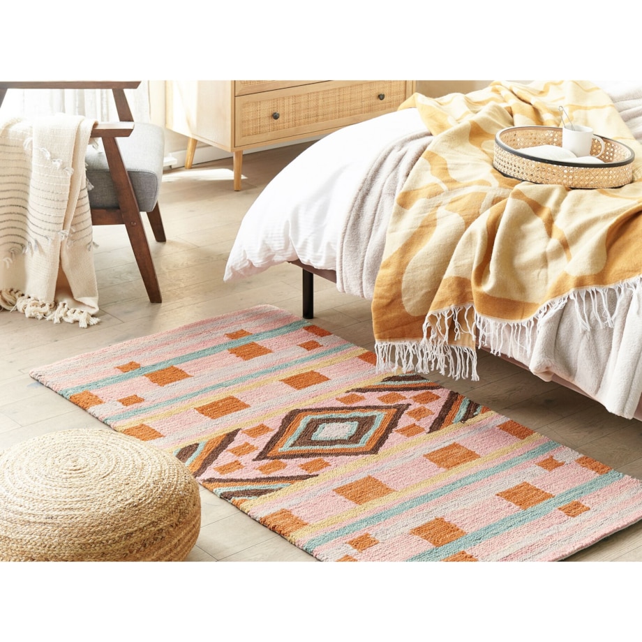 Dywan wełniany 80 x 150 cm wielokolorowy YOMRA