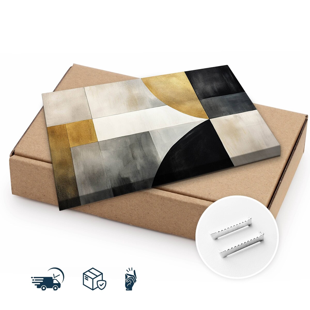 Obraz Do Salonu Styl Glamour Beton Abstrakcja Wzory Geometryczne 120x80cm