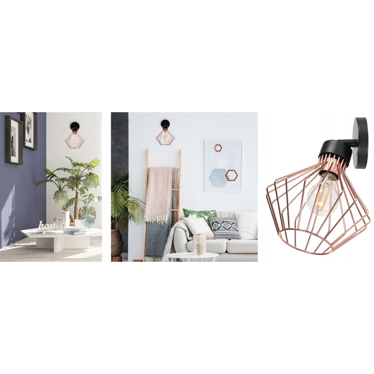 Lampa Kinkiet Ścienny Metalowy Loft Rose Black
