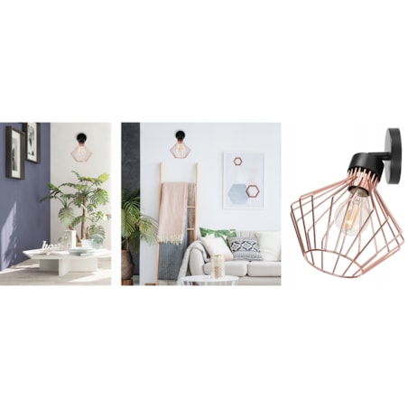 Lampa Kinkiet Ścienny Metalowy Loft Rose Black
