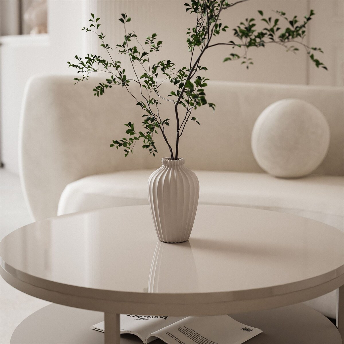 Stolik Kawowy CIRI SLIM z pólką kaszmir połysk