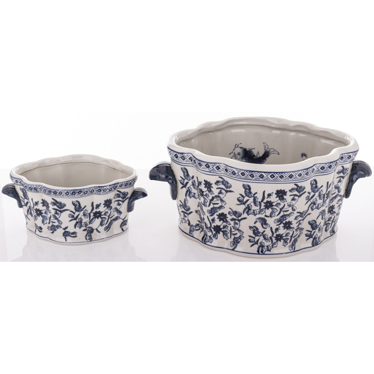 Osłonka 2 szt. ceramiczna 14,5x32x22 i 9,5x21x14 cm GHARA-VI podłużne