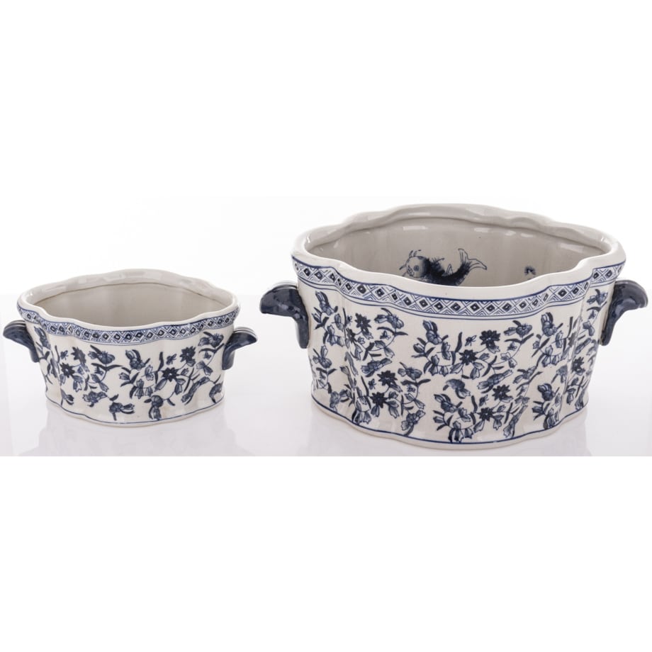 Osłonka 2 szt. ceramiczna 14,5x32x22 i 9,5x21x14 cm GHARA-VI podłużne