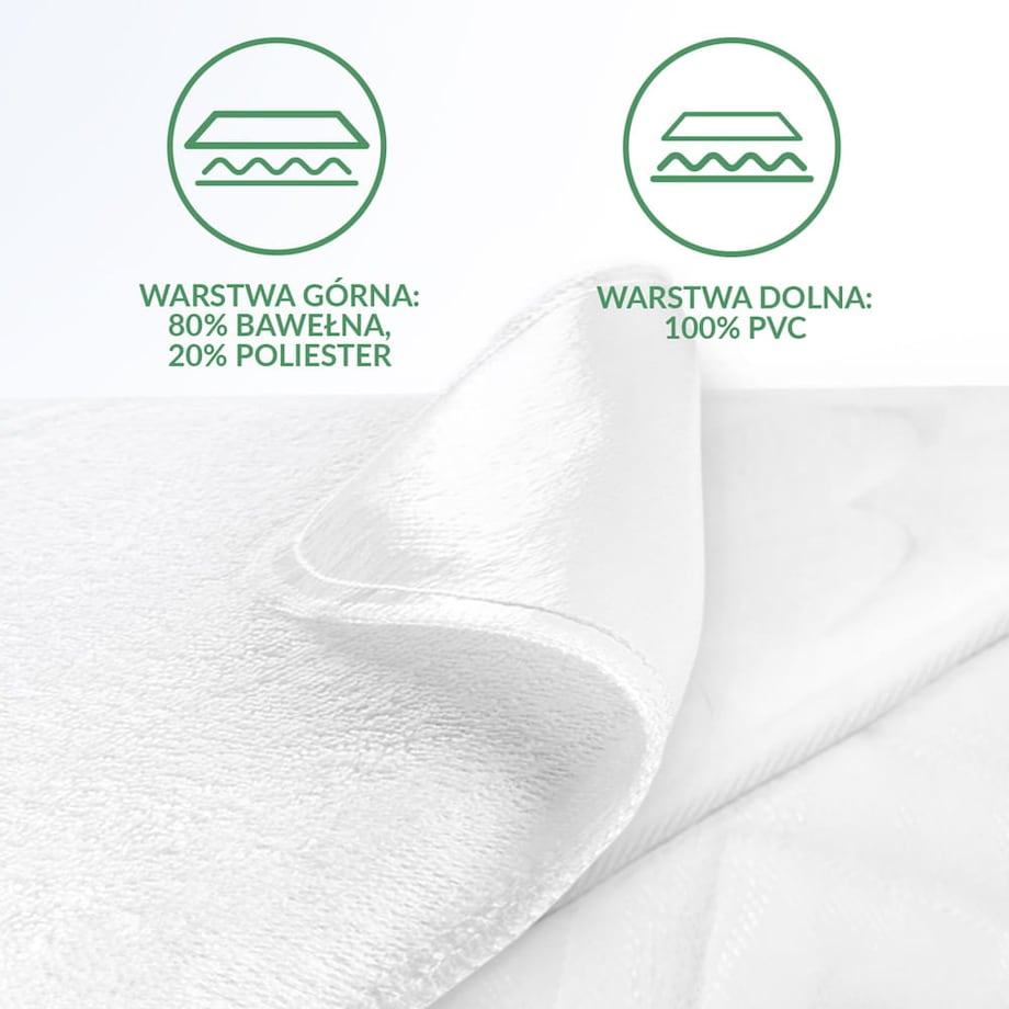 Ochraniacz na materac wodoodporny, rozmiar 70x140 Bonson kolor biały