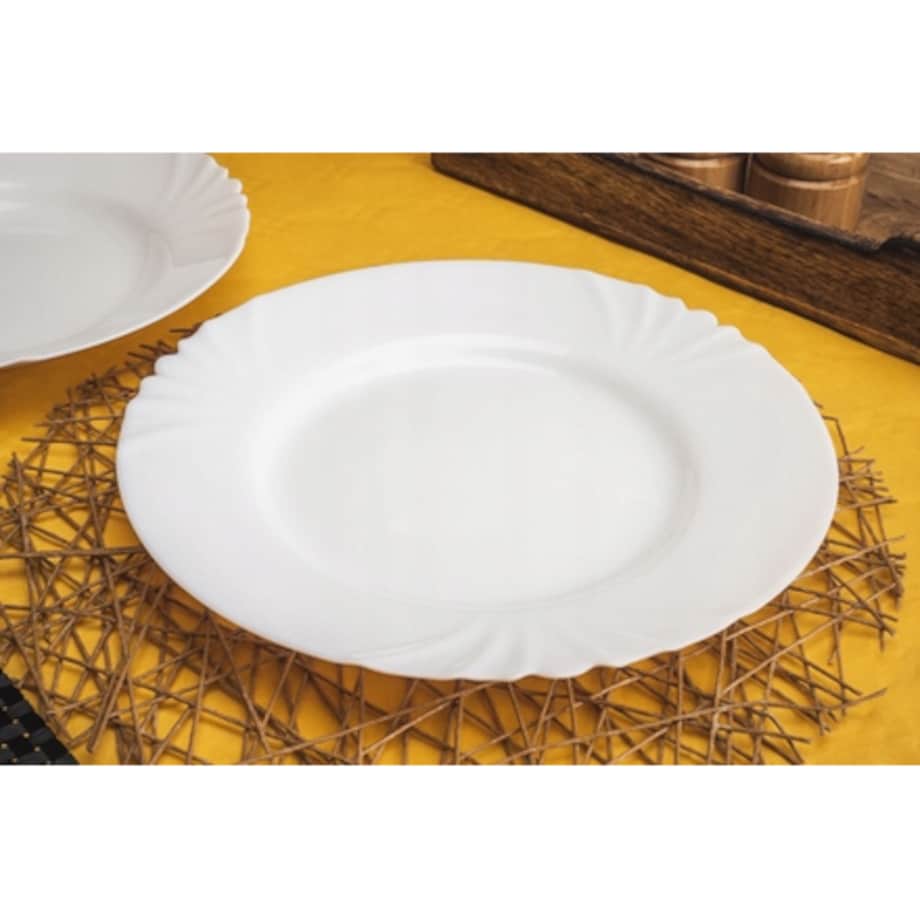 TALERZE DESEROWE EBRO bormioli 6x 20 cm BIAŁE na ciasto desery jedzenie