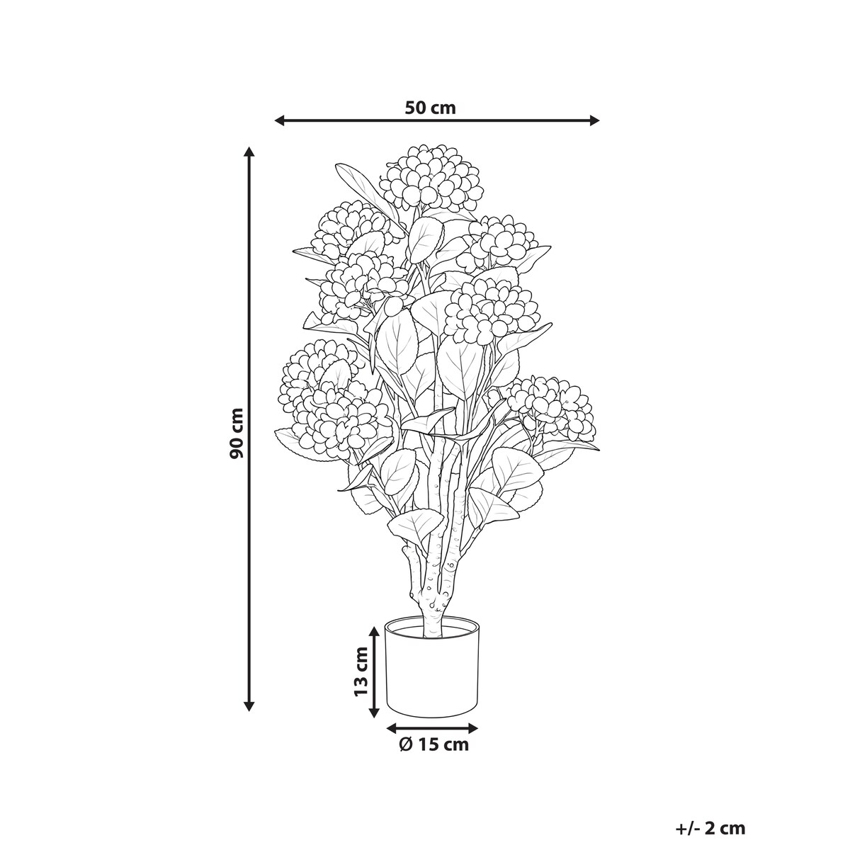 Sztuczna roślina HORTENSIUM 90 cm Niebieski