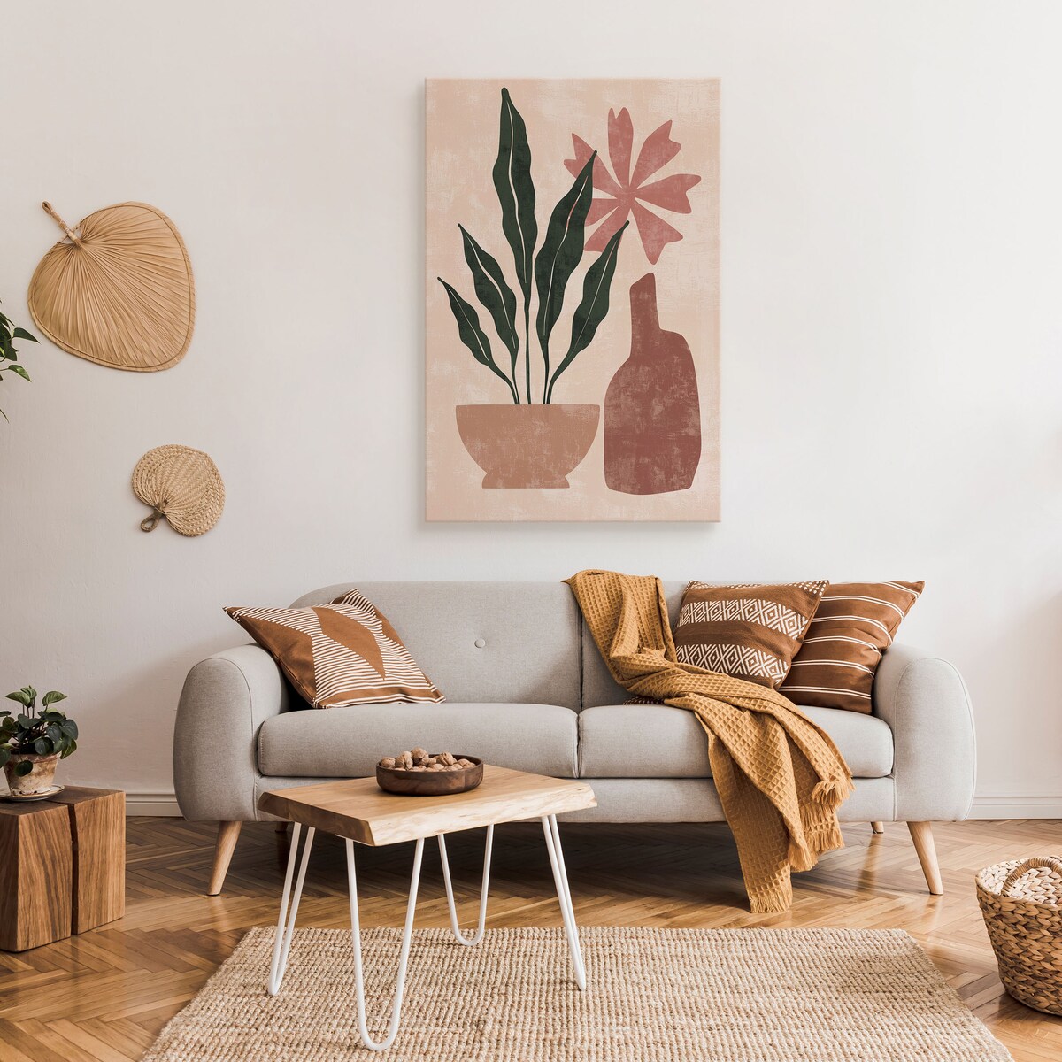 Obraz Palma W Doniczce W Sty;u Boho 80x120cm