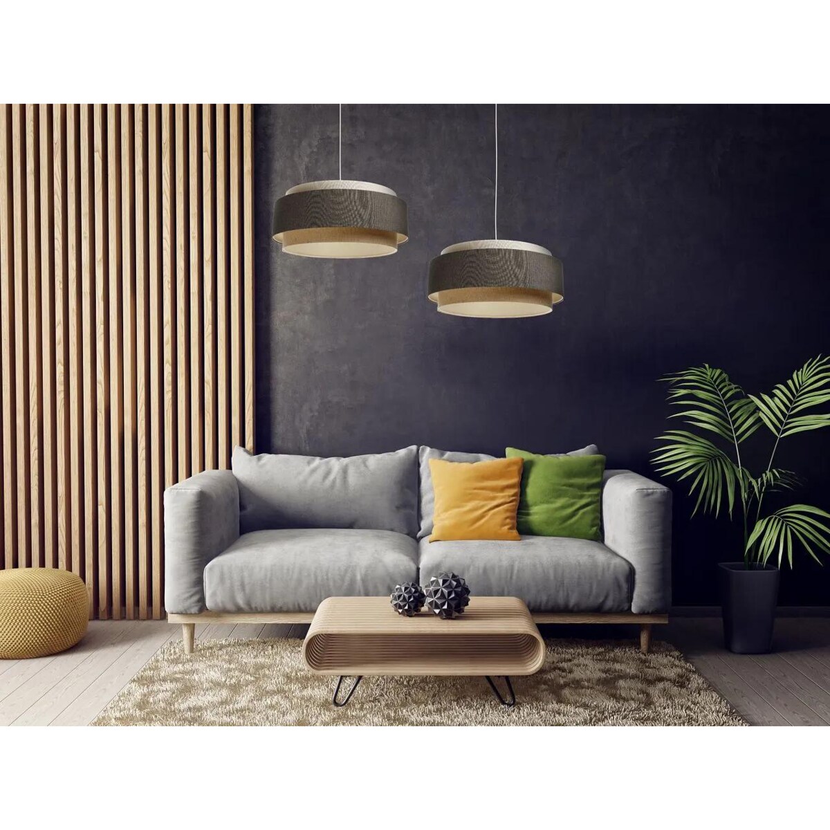 Lampa wisząca ERUTAN DUDU kremowa/szara/beżowa