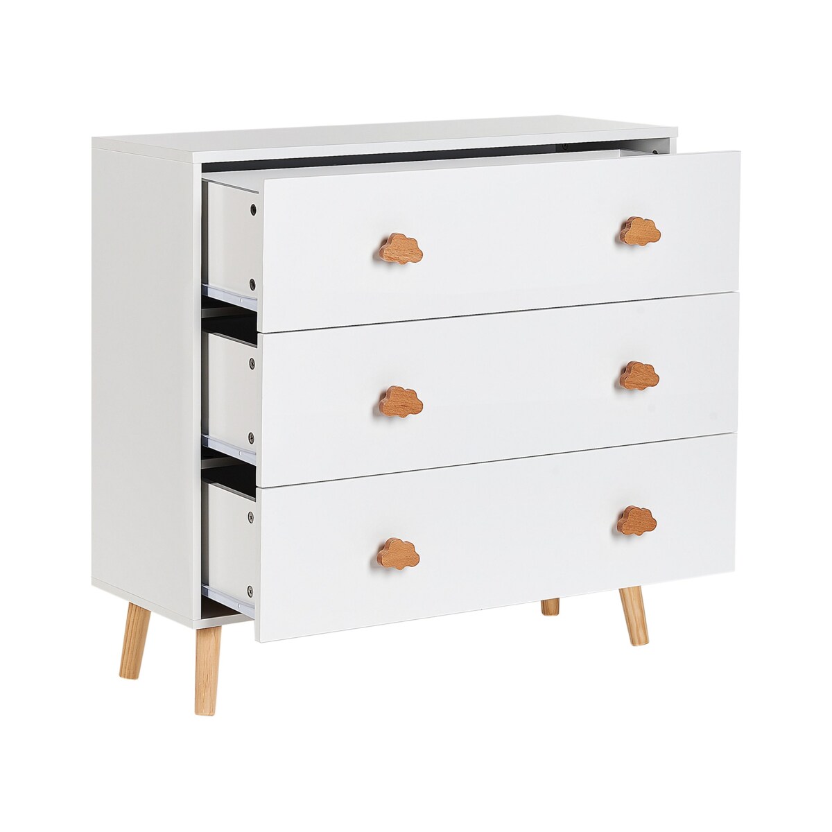 Komoda jasne drewno z białym CLOUDY