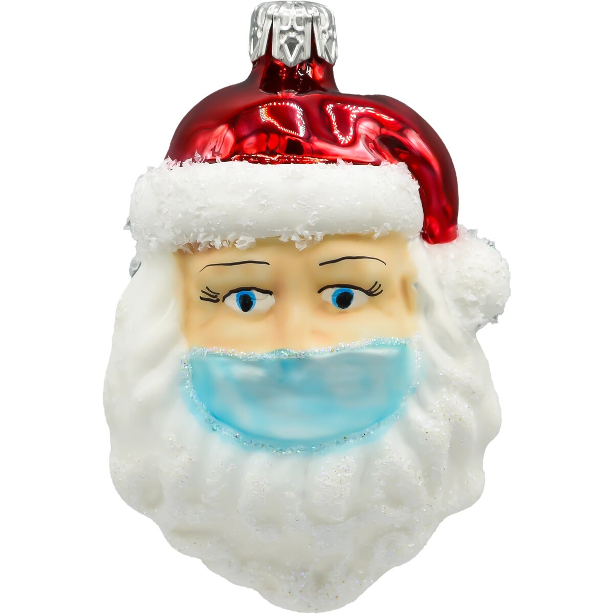 Bombka choinkowa: Święty Mikołaj w maseczce