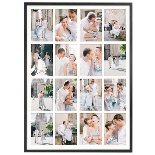 Ramka na zdjęcia 16 zdjęć 10x15 cm rama czarna foto galeria 50x70 cm kolaż FRAMAI®