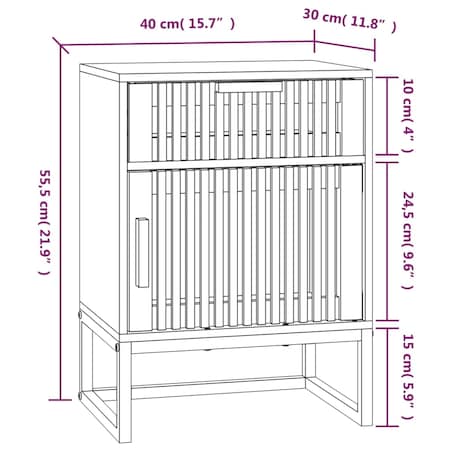 vidaXL Szafka nocna, czarna, 40x30x55,5 cm, materiał drewnopochodny