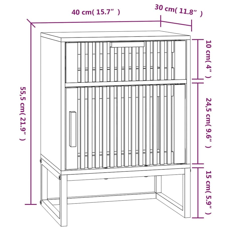 vidaXL Szafka nocna, czarna, 40x30x55,5 cm, materiał drewnopochodny