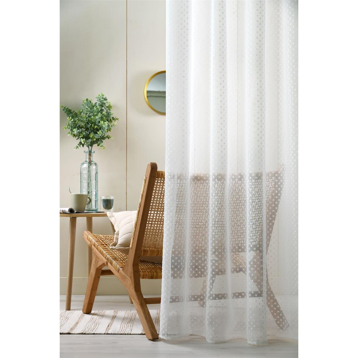 Biała, transparentna firana, 135 x 260 cm