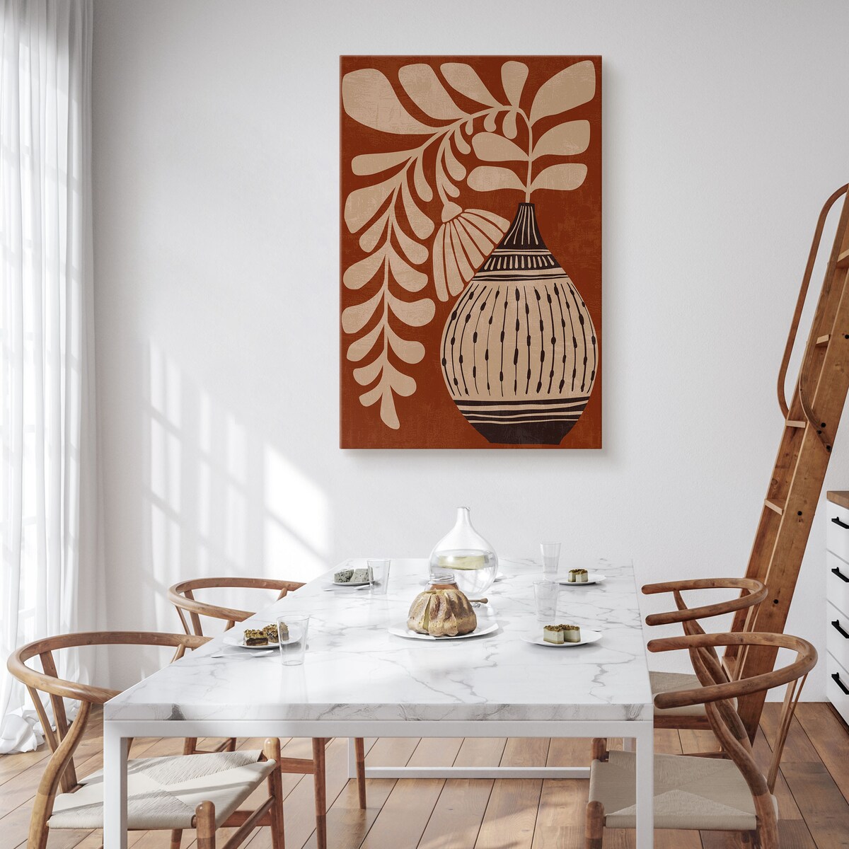 Obraz Japońska Dekoracja Kwiat w Wazonie 80x120cm