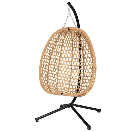 Fotel wiszący styl boho kokon ogrodowy składany poduszki FUNFIT GARDEN