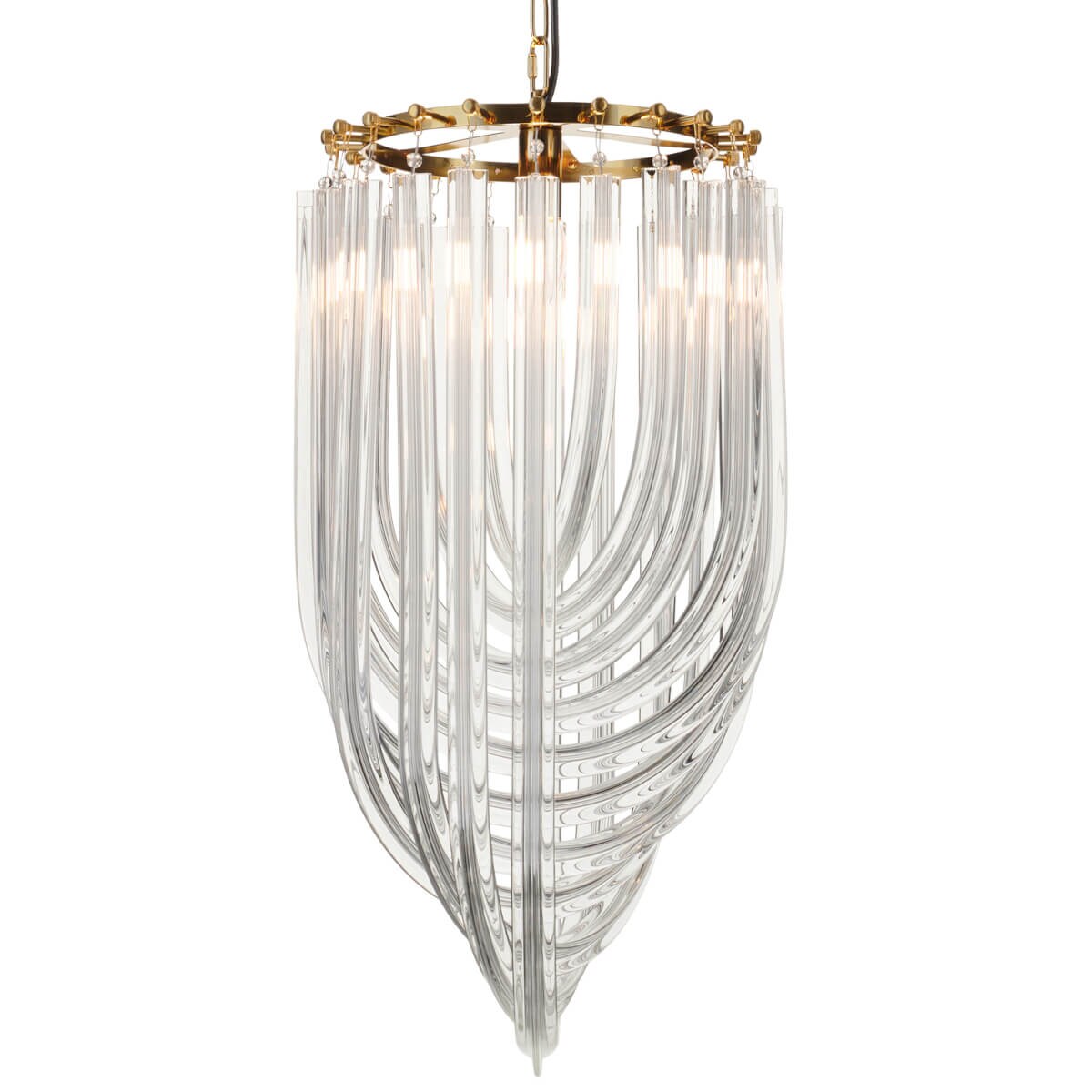 Wisząca lampa glamour Wave DP0339-600 gold Step kryształowa złota
