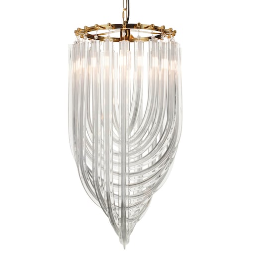Wisząca lampa glamour Wave DP0339-600 gold Step kryształowa złota