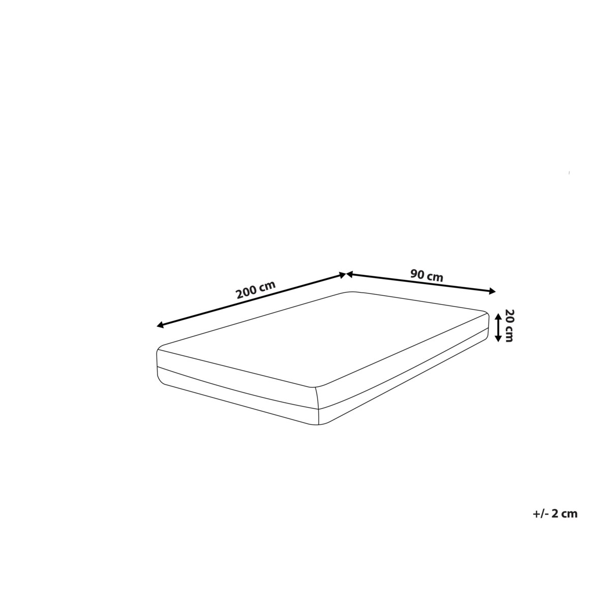 Materac memory foam zdejmowany pokrowiec 90 x 200 cm GLEE