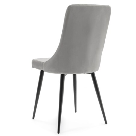 Krzesło tapicerowane welurowe do salonu jadalni CAREN jasnoszare