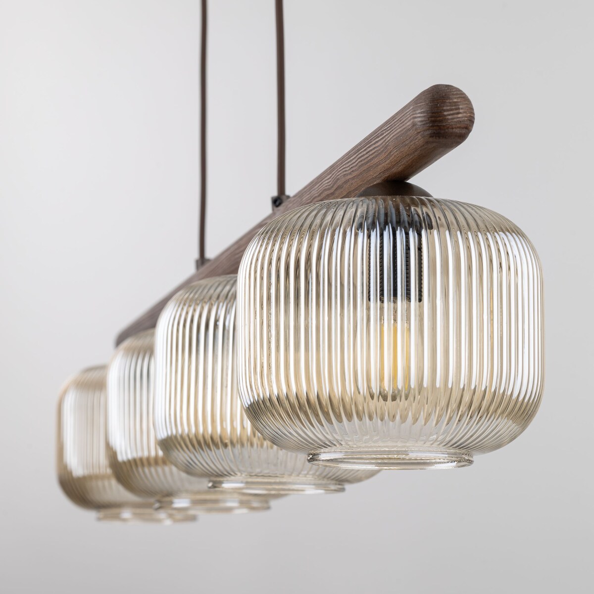Lampa wisząca TK Lighting SALVIA BROWN 11070, 4xE14, regulowana, brąz/koniak, metal szkło drewno
