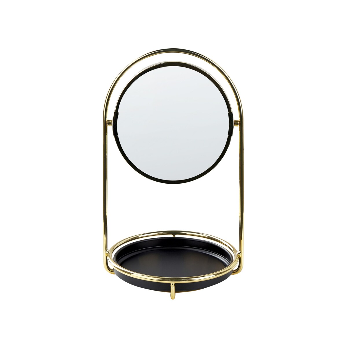 Lusterko kosmetyczne ø 15 cm złote INDRE