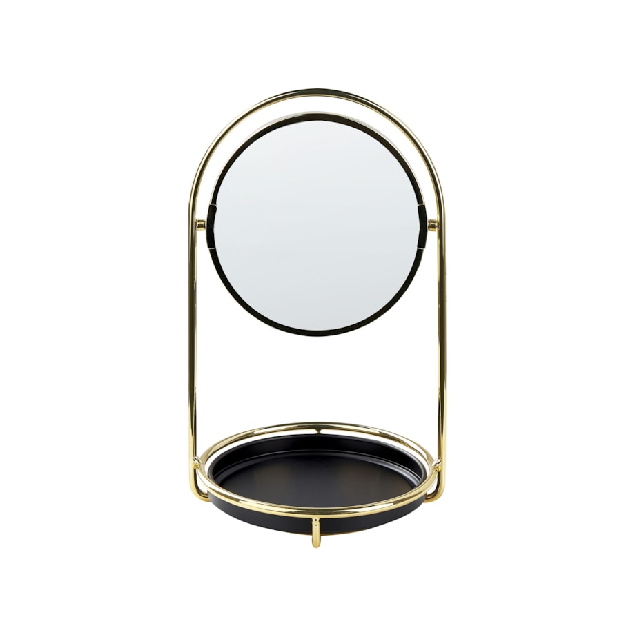 Lusterko kosmetyczne ø 15 cm złote INDRE