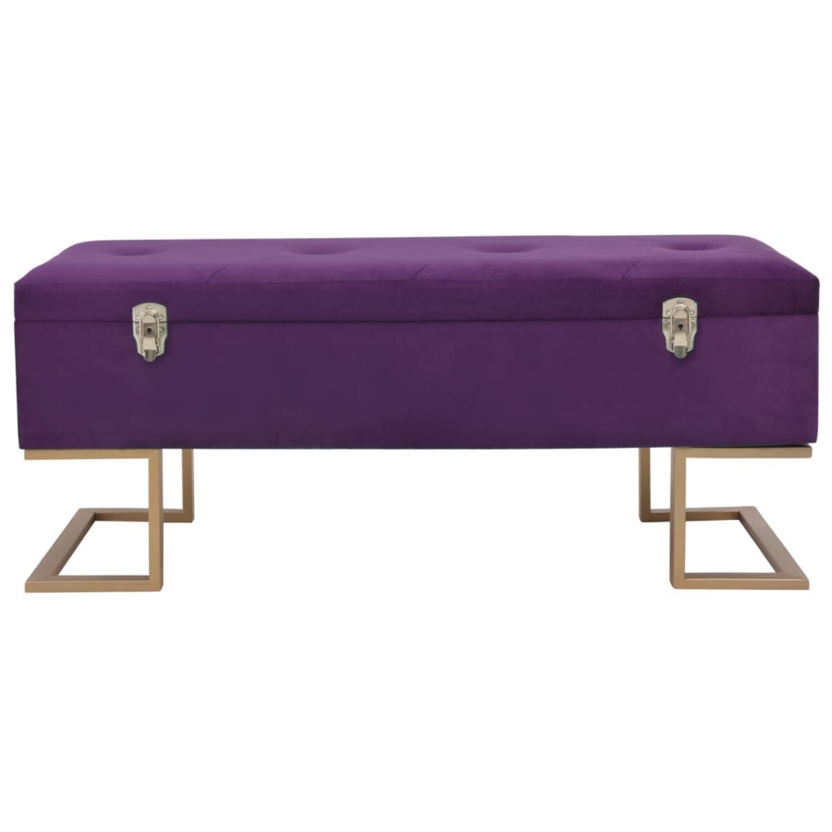 vidaXL Ławka ze schowkiem, 105 cm, fioletowa, aksamitna